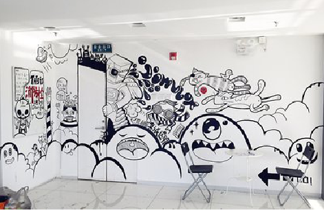 曲靖手绘墙并非传统涂鸦。